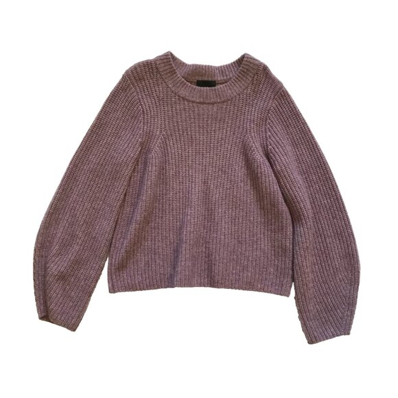 Intermix Chunky Knit Crew Neck Sweater Jumper Womens Small Purple Wool Cashmere - Picture 10 of 10